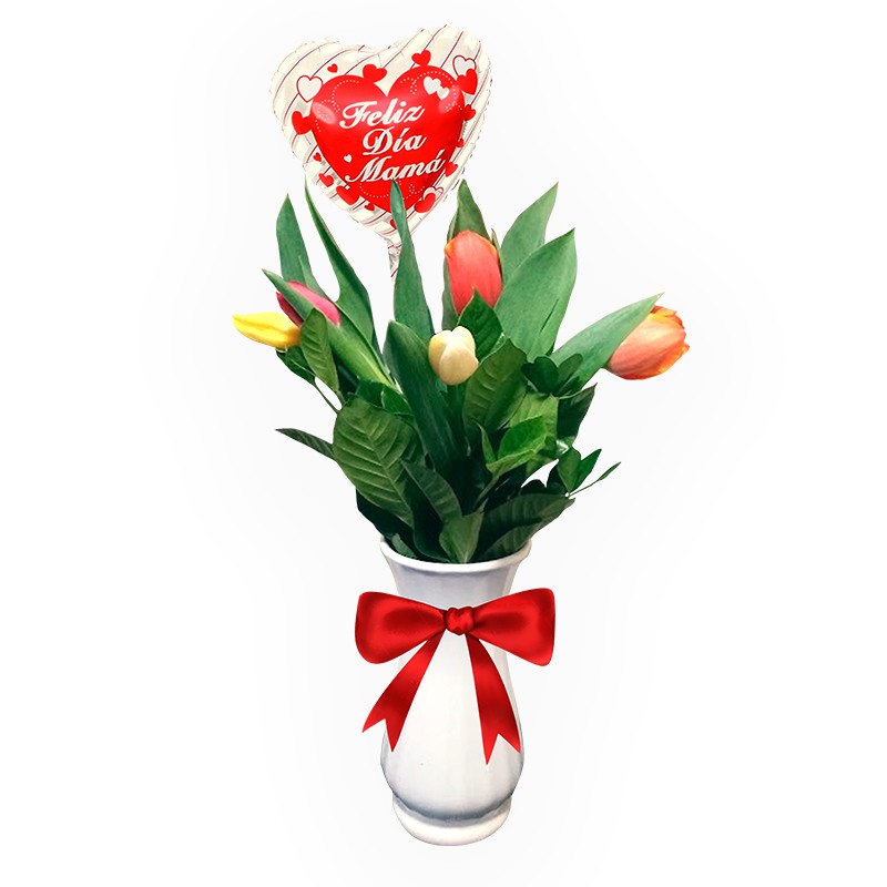 Florero de tulipanes - Florería Lotus